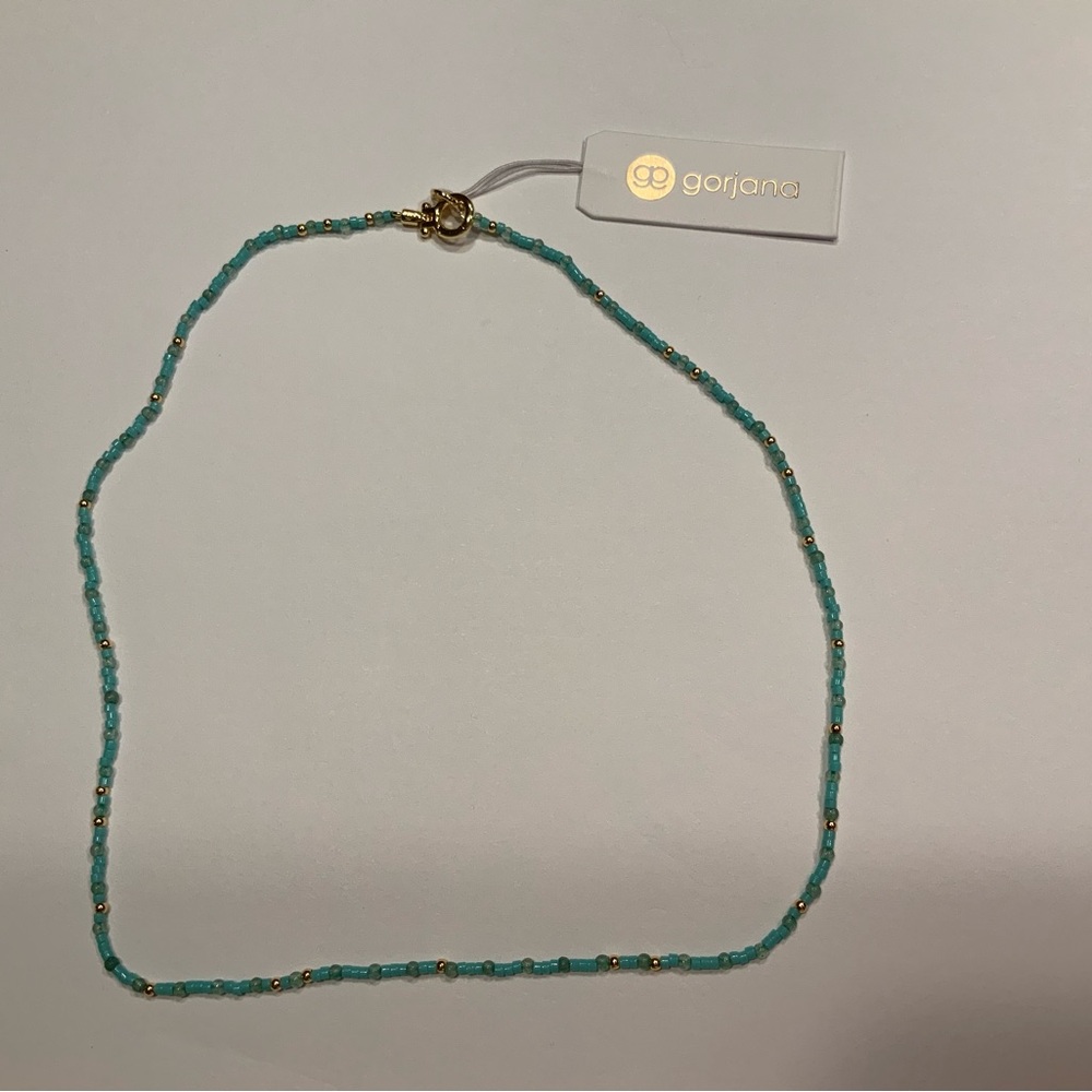 Gorjana Aqua and Gold Beaded Necklace